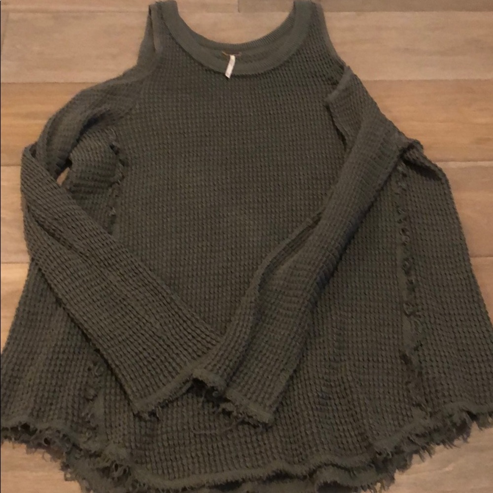 Free People Sunrise Cold Shoulder Sweater (Medium)